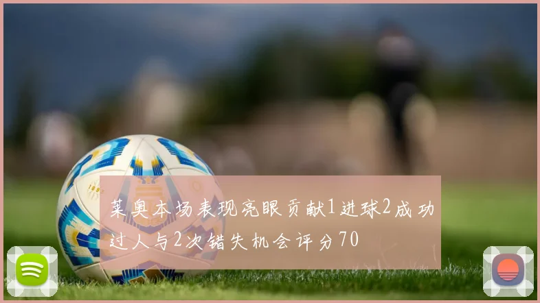 莱奥本场表现亮眼贡献1进球2成功过人与2次错失机会评分70